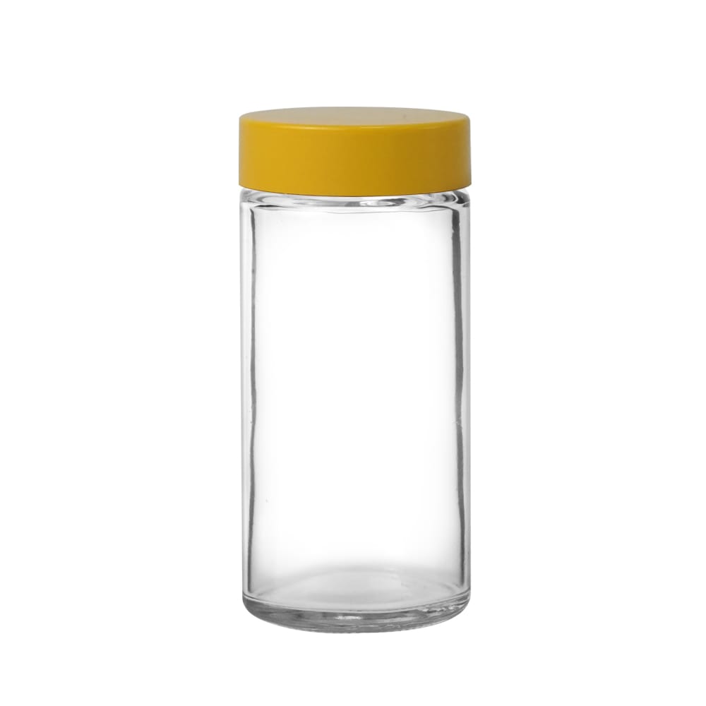 Spice Jar Round Glass with Gold Shaker Lid, 4 oz