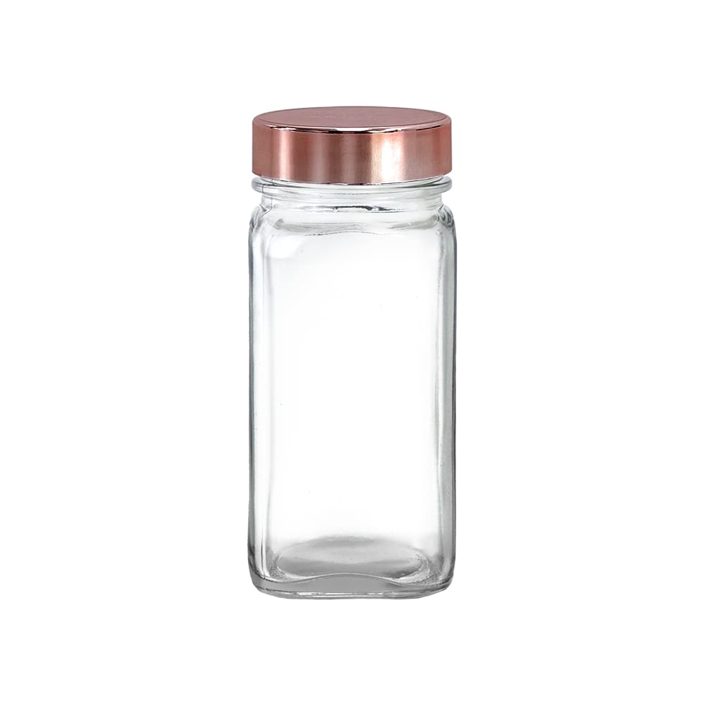 4 oz Spice Jar Round Glass with Gold Metal Shaker Lid